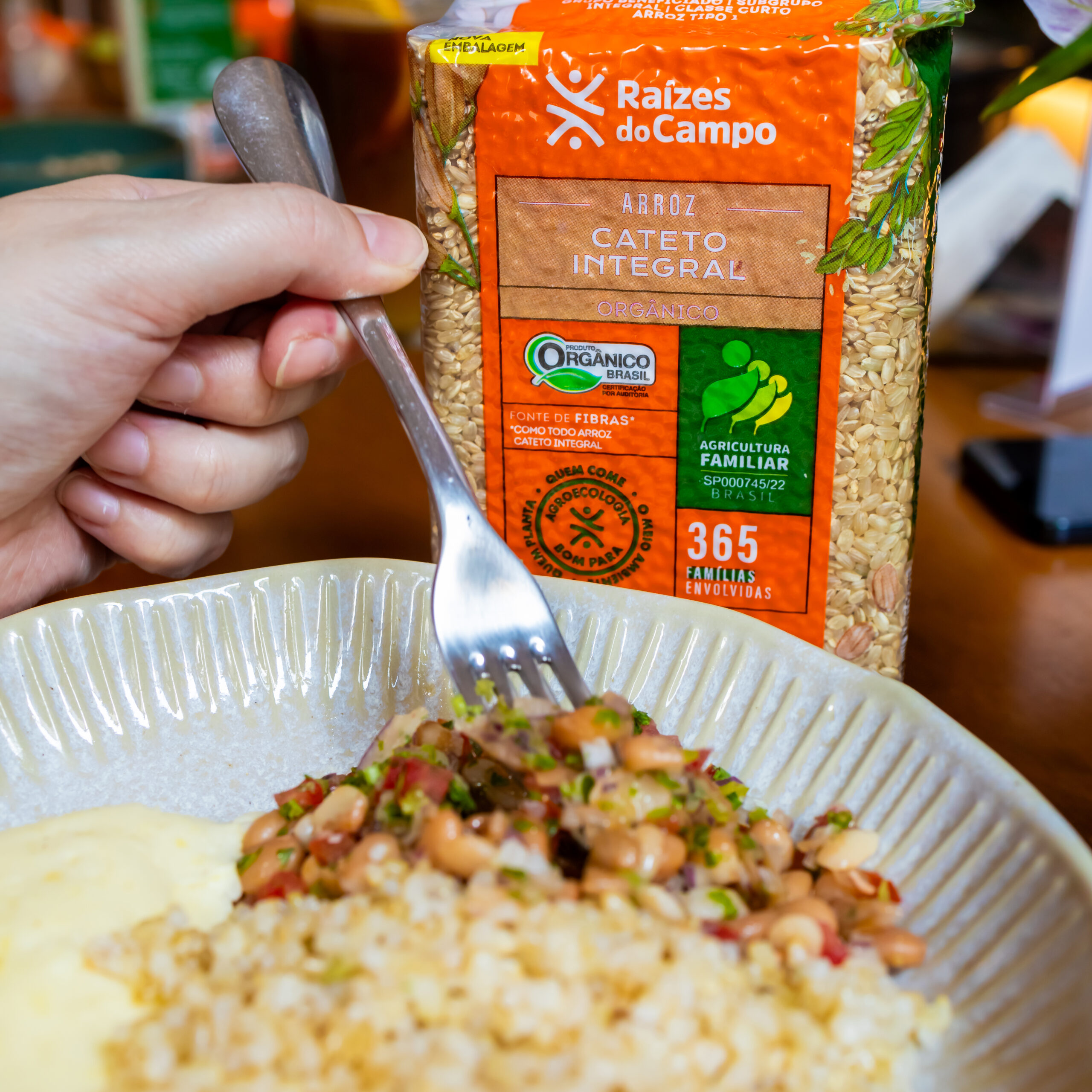 Kit 3 Unidades de Arroz Cateto Integral Orgânico 1kg - Imagem 6