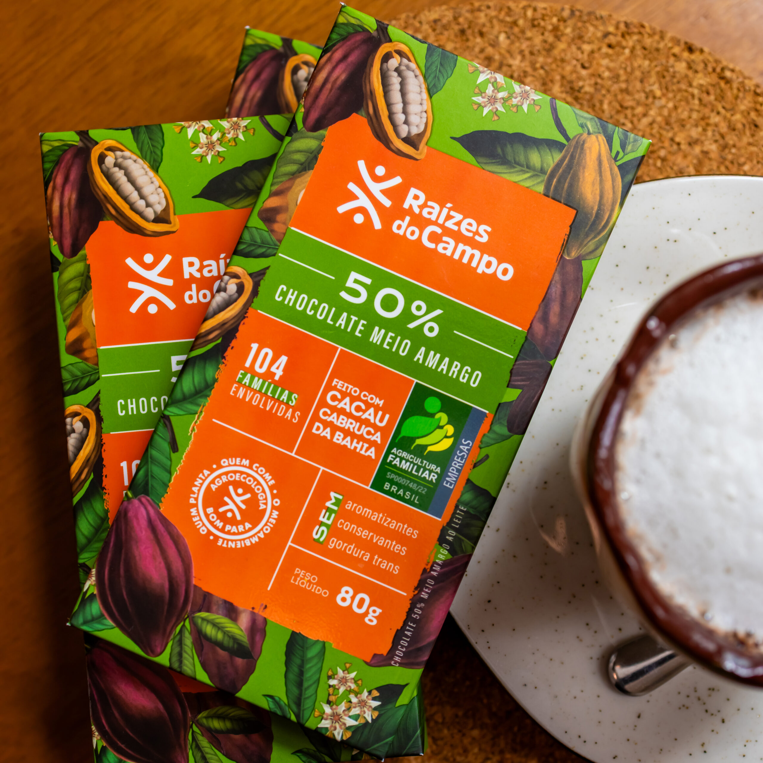 Chocolate Meio Amargo 50% Cacau 80g (Pack com 3) - Imagem 3