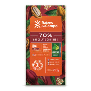 Chocolate Amargo 70% Cacau com Nibs 80g