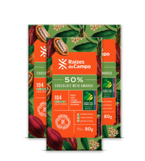 Chocolate Meio Amargo 50% Cacau 80g (Pack com 12)