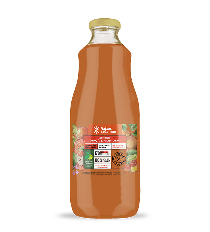 Kit 3 Unidades de Suco de Acerola e Maçã Integral 3x1 Litro - Imagem 2