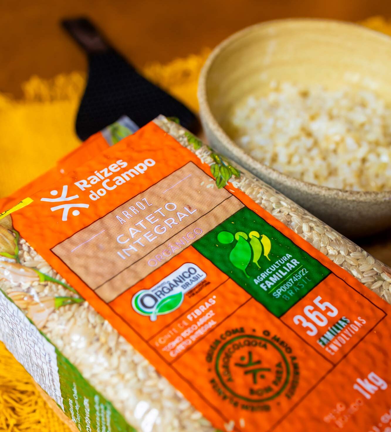 Arroz Cateto Integral Orgânico 1kg - Imagem 3