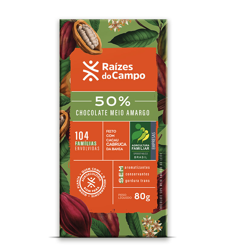 Chocolate Meio Amargo 50% Cacau 80g (Pack com 3) - Imagem 2