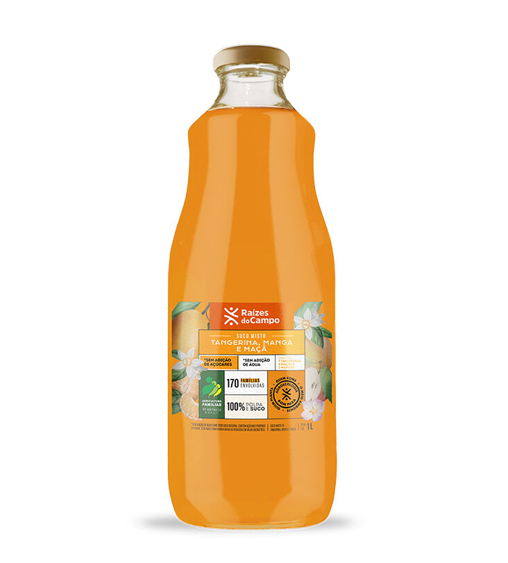 Kit 6 Unidades de Suco Misto Integral 6x1 Litro (Manga, Tangerina e Maçã) - Imagem 2