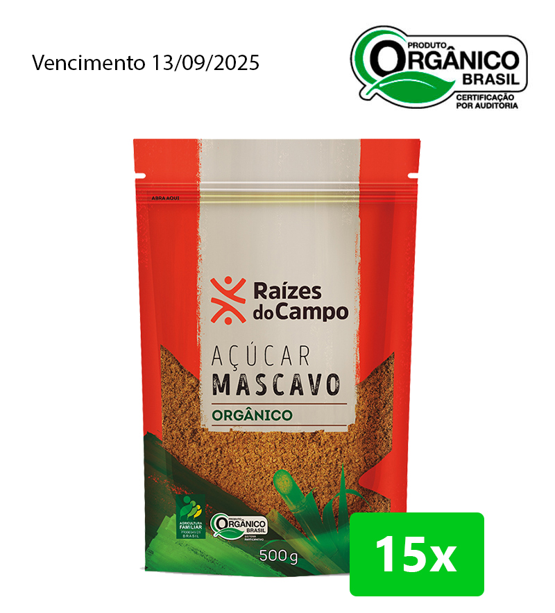 Kit 15 Unidades de Açúcar Mascavo Orgânico 500g - Imagem 7