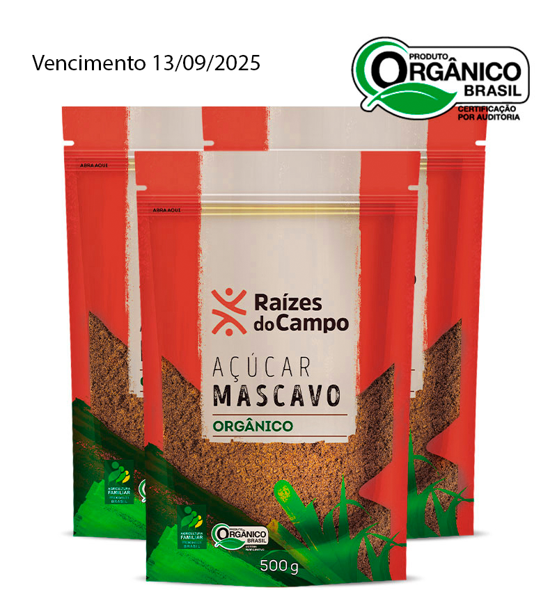 Kit 3 Unidades de Açúcar Mascavo Orgânico 500g - Imagem 7