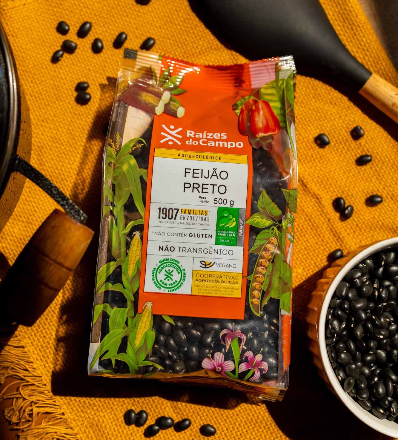 Kit 14 Unidades de Feijão Preto Ecológico 14x500g - Imagem 2