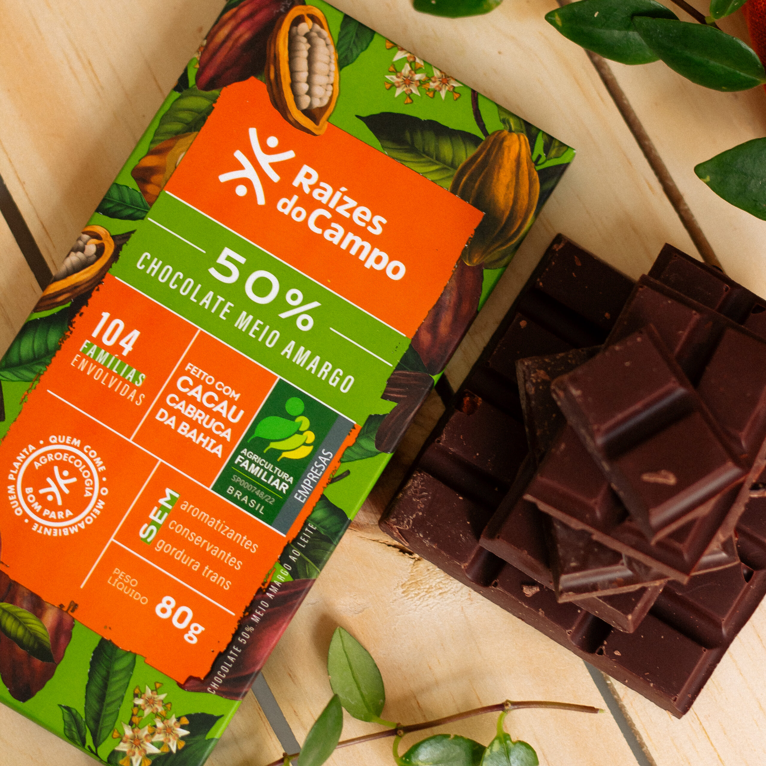 Kit 3 Chocolates: 35%, 50% e 70% Cacau com Nibs 80g - Imagem 2