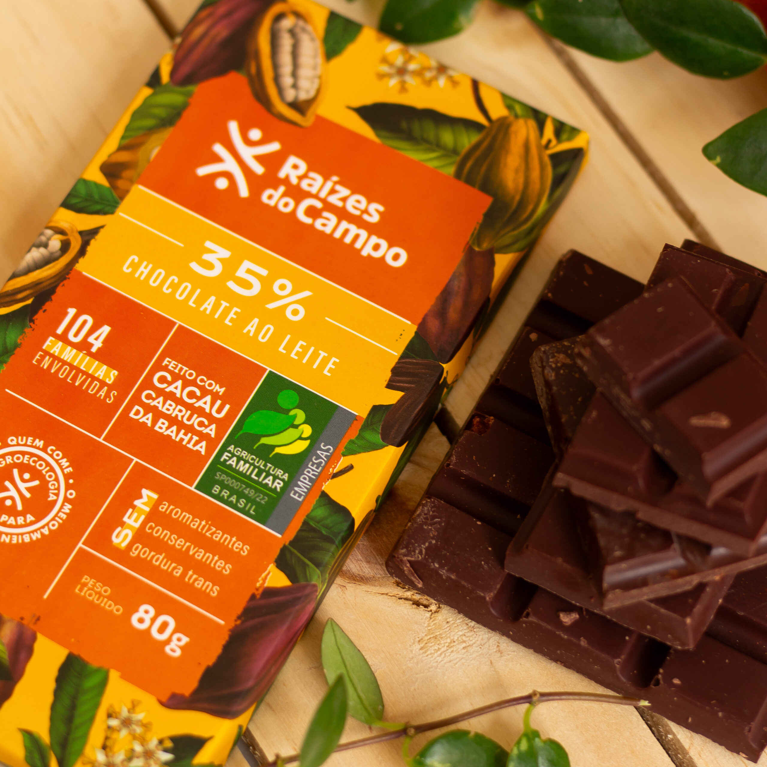 Kit 3 Chocolates: 35%, 50% e 70% Cacau com Nibs 80g - Imagem 4